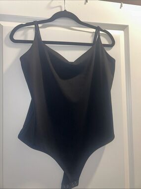 Black Cowl Neck Bodysuit